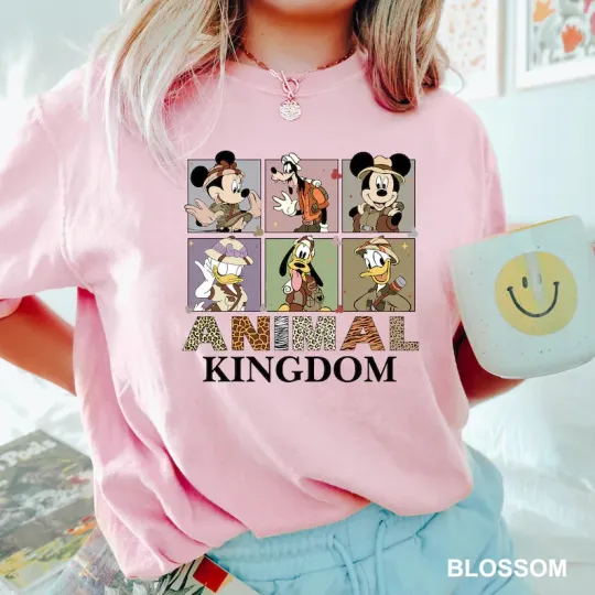 Discover Disney Mickey Mouse And Friends Animal Kingdom Blossom Comfort Colors T-shirt