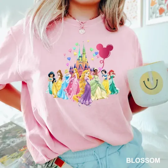Discover Disney Princess Magic Castle Vacation Blossom Comfort Colors T-shirt