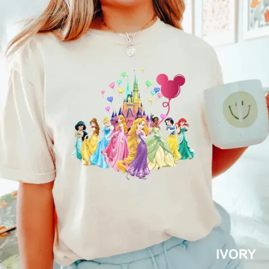 Discover Disney Princess Magic Castle Vacation Ivory Comfort Colors T-shirt