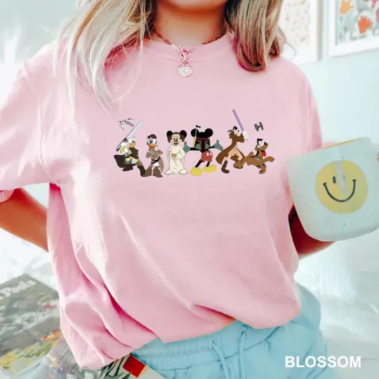 Discover Disney Mickey & Friends Star Wars Characters Blossom Comfort Colors T-shirt