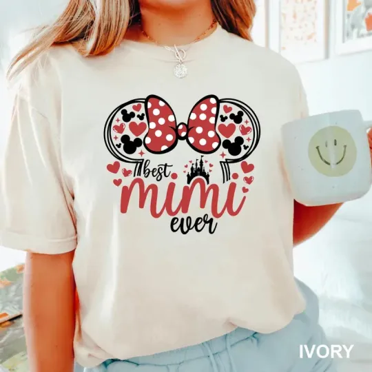 Discover Disney Minnie Mouse Best Mimi Ever Mother's Day Ivory Comfort Colors T-shirt