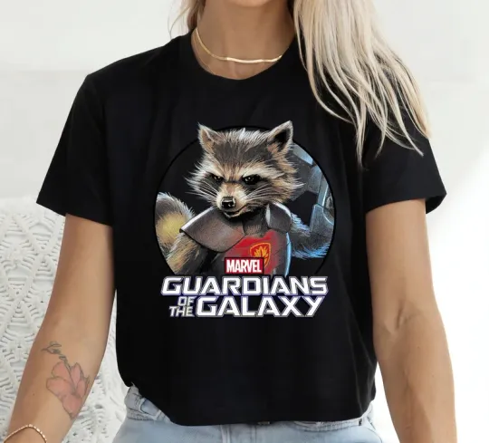 Discover Disney Marvel Rocket Raccoon Portrait Black Comfort Colors T-shirt