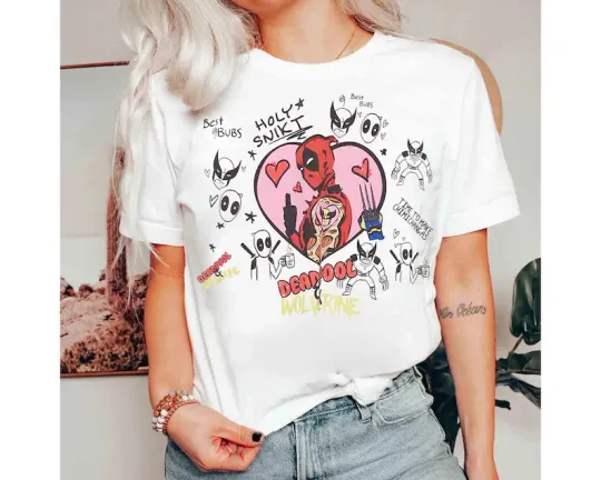 Discover Disney Marvel Deadpool And Wolverine Comic Books White Comfort Colors T-shirt