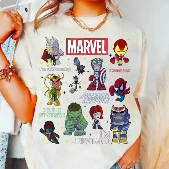 Discover Disney Marvel Avenger Characters Disneyland Ivory Comfort Colors T-shirt