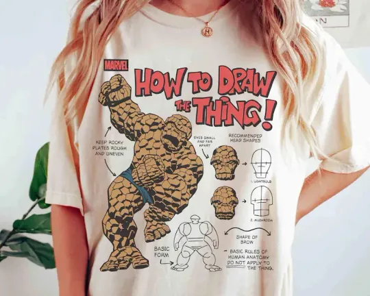 Discover Disney Marvel Fantastic Four Ben Grimm The Thing Ivory Comfort Colors T-shirt