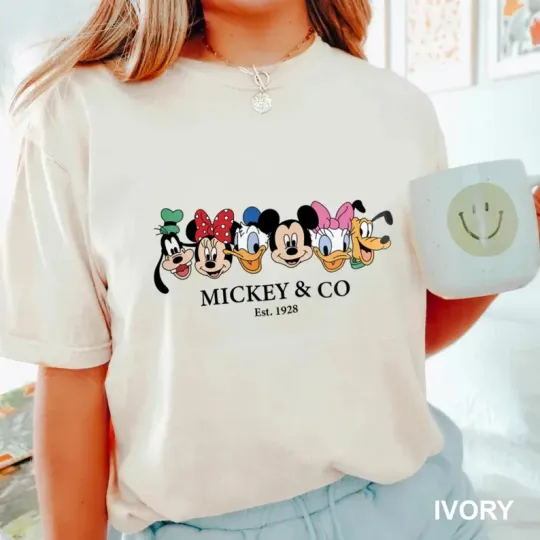 Discover Disney Mickey & Co. Est. 1928 Colorful Ivory Comfort Colors T-shirt