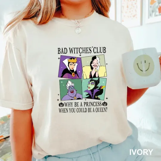 Discover Disney Bad Witches Club Ivory Comfort Colors T-shirt