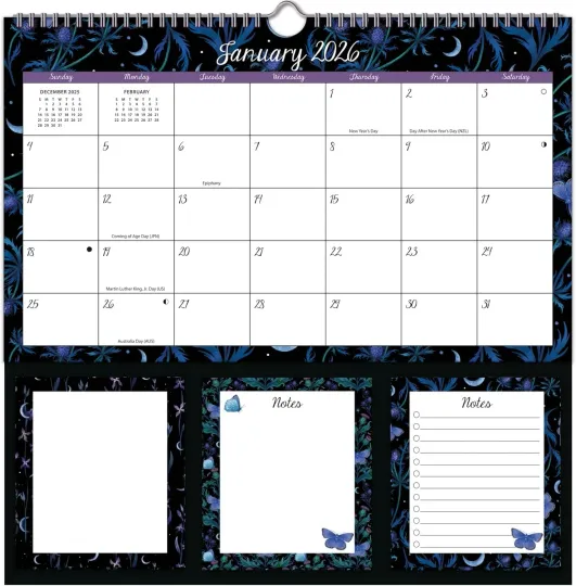 Discover Moonlight Magic 2026 Memomate Spiral Calendar Wall