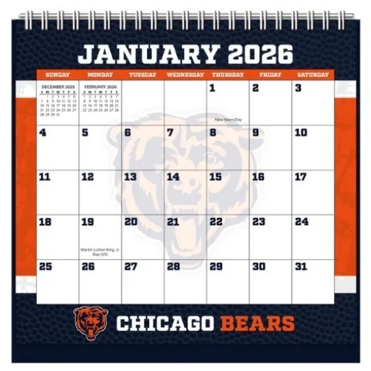 Discover Chicago Football  2026 Easel Desk Calendar