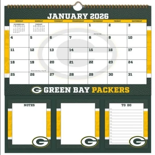 Discover Green Bay Packers 2026 Memomate Spiral Calendar