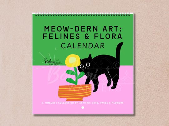 Discover Black Cats and Matisse Flowers 2026 Calendar  Felines And Flora Wall Calendar for Cat Moms and Cat Lovers