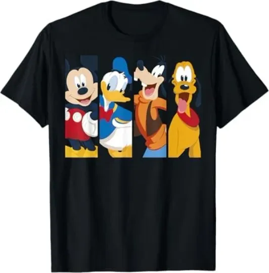 Discover Disney Mickey And Friends Group Black T-Shirt
