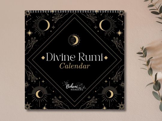 Discover Rumi Quotes 2026 Calendar, Celestial Goddess Art, Spiritual Gift