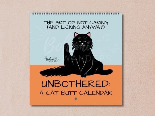 Discover Cat Butts 2026 Wall Calendar  Humorous Unbothered Cats Calendar for Cat Moms and Cat Lovers