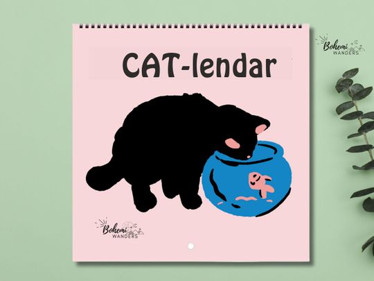Discover Funny Cat 2026 Calendar | Cat Mom and Cat Dad Gift, Customizable Dates