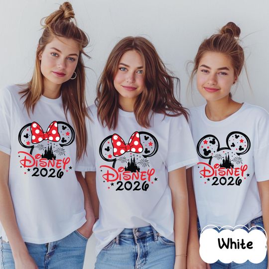 Discover Custom Disney Family 2026 Shirt, Disney Group Matching Shirts, Disney Trip Shirt, 2026 Disney Castle Shirt, Mickey Minnie Disney T-Shirt