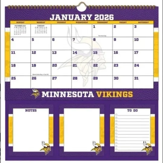 Discover Minnesota Football 2026 Memomate Spiral Calendar