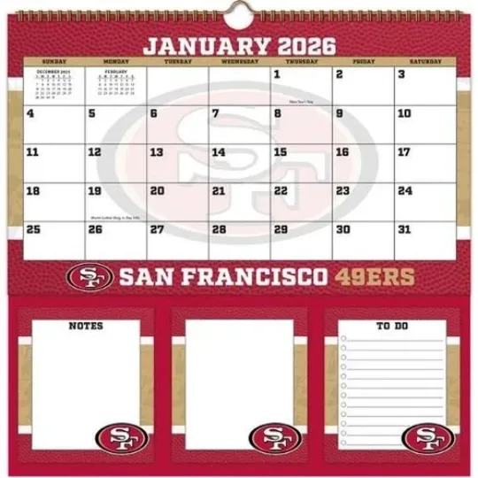 Discover San Francisco Football 2026 Memomate Spiral Calendar