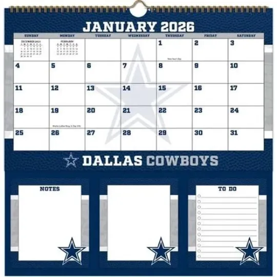 Discover Dallas Football 2026 Memomate Spiral Calendar