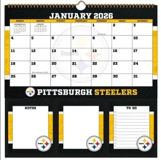 Discover Pittsburgh Football 2026 Memomate Spiral Calendar