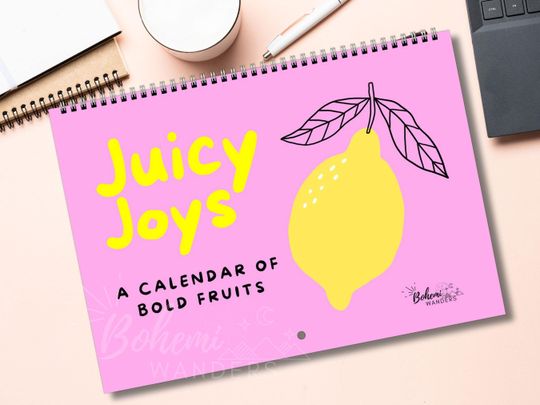 Discover 2026 Bold Fruit Wall Calendar  Colorful Modern Kitchen Calendar  Bright Juicy Joys Art Prints  Home Office Decor