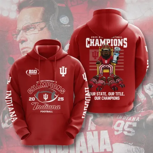 Indiana Football 2025 3D Hoodie
