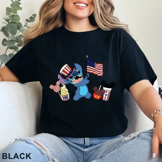 Discover Disney Stitch 4Th Of July Mom T-Shirt for Men Women