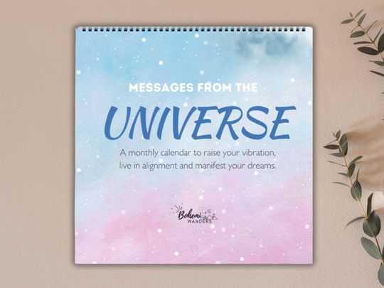 Discover Messages From The Universe Wall Calendar  Inspirational Law of Attraction Affirmations Wall Art