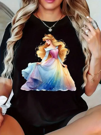 Discover Disney Cute Mickey Mouse Aurora Princess T-Shirt for Men Women
