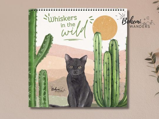 Discover Watercolor Garden Cats 2026 Calendar  Botanical Whimsical Cat Lover Gift, Cats and Plants Calendar
