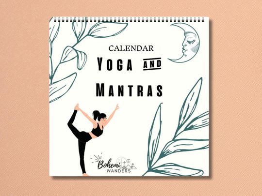 Discover 2026 Yoga Mantras Calendar Spiritual & Growth Mindset Boho Decor