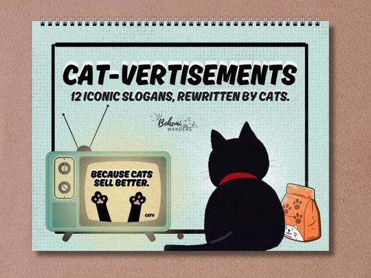 Discover 2026 Funny Cat Slogan Parodies Calendar With Pop Culture Cat-vertisement