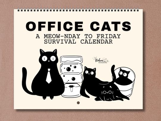 Discover 2026 Funny Office Cat Calendar, Humorous Cat Calendar for Cat Lovers