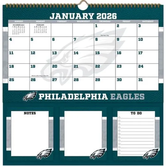 Discover Philadelphia Football 2026 Memomate Spiral Calendar