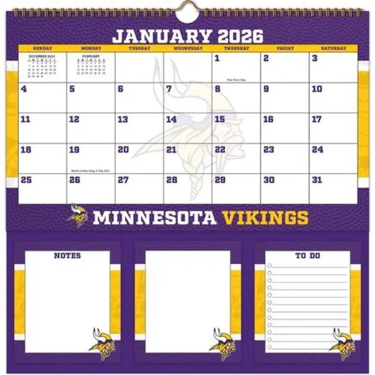 Discover Minnesota Football 2026 Memomate Spiral Calendar