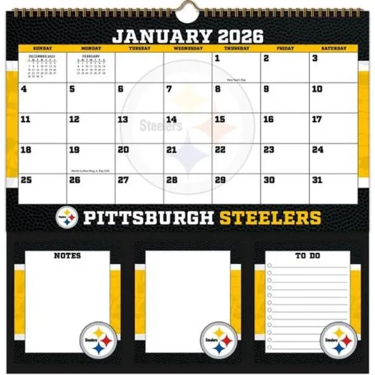 Discover Pittsburgh Football 2026 Memomate Spiral Calendar
