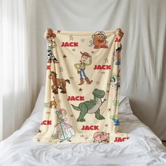 Discover Personalized Disney Toy Story Woody Buzz T-Rex Jessie Fleece Blanket