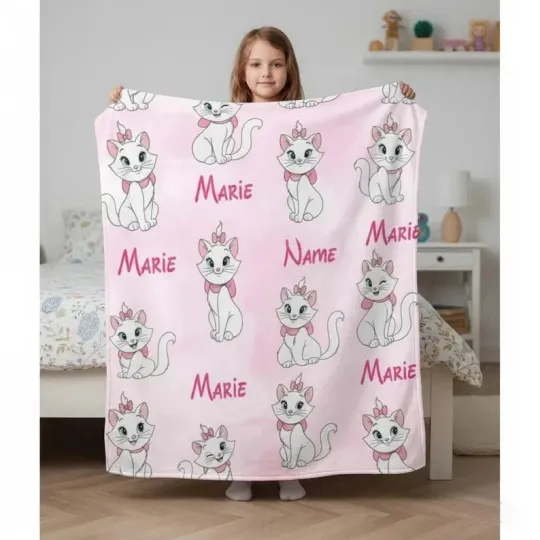 Discover Personalized Aristocats Marie Disney Fleece Blanket