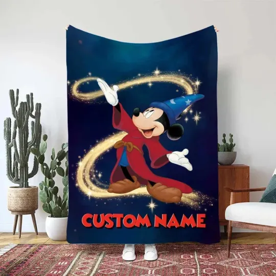 Discover Disney Mickey Mouse Magical Power Custom Name Fleece Blanket
