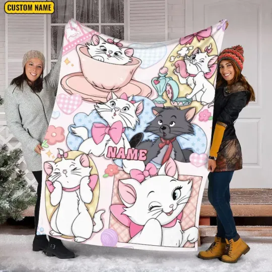 Discover Personalized Disney Marie Cat And Berlioz Cat Fleece Blanket