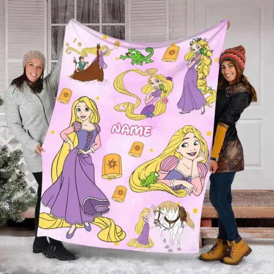 Discover Personalized Disney Princess Rapunzel Fleece Blanket