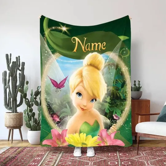 Discover Personalized Disney Tinkerbell Fairies Fleece Blanket