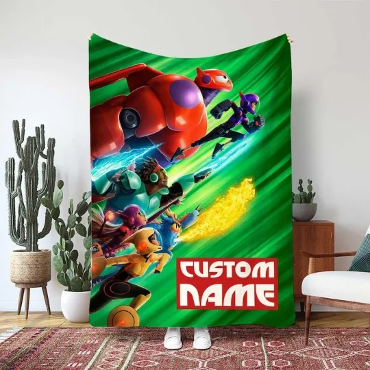 Disney Baymax Movie Full Cast Blanket, Honey Lemon Go Go Custom Fleece Blanket