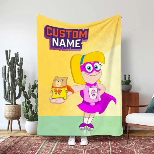 Discover Disney Hamster And Gretel Blanket, Gretel Kevin Hamster Custom Fleece Blanket