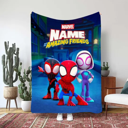 Discover Spidey And His Amazing Friends Blanket, Custom Kids Superhero Fleece Blanket