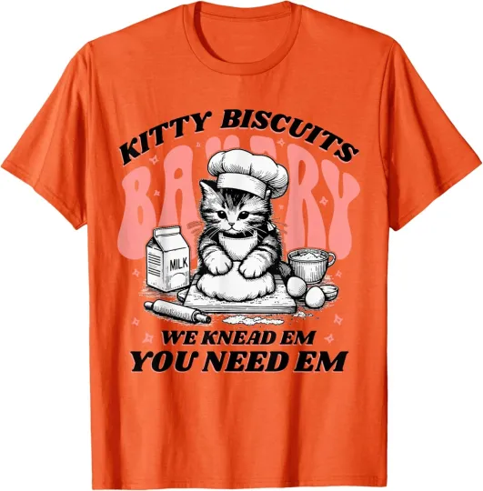 Discover Cute Kitty Biscuits Bakery Funny Cat Lovers Baking T-Shirt