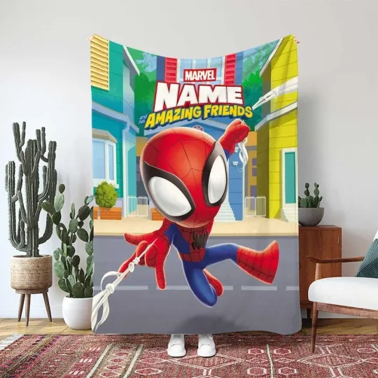 Discover Spidey And His Amazing Friends Blanket, Disney Spider Man Custom Fleece Blanket