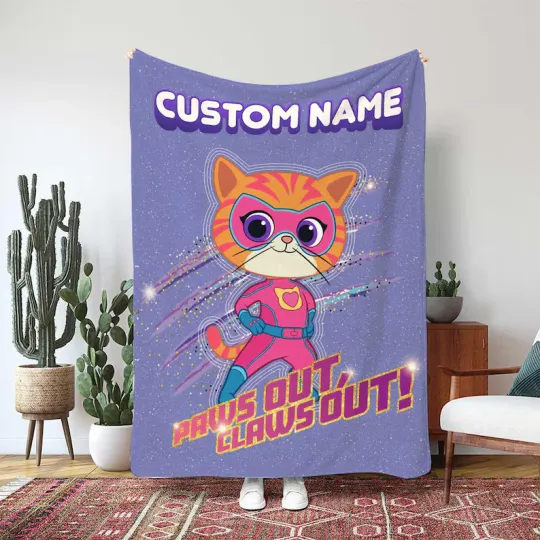 Discover Super Kitties Blanket, Bitsy The Cat And Buddy The Kitten Custom Fleece Blanket