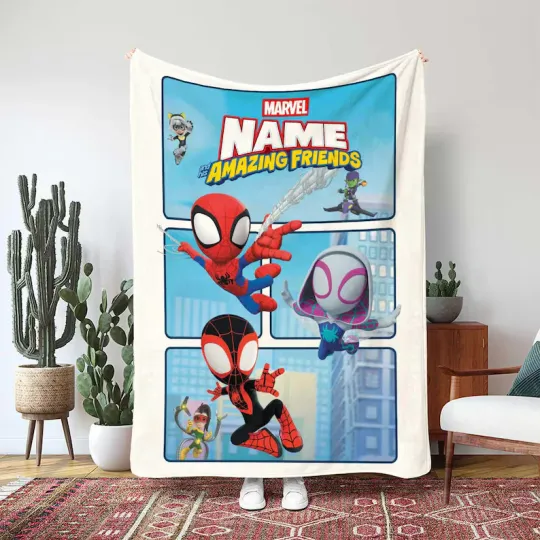 Discover Spidey And His Amazing Friends Blanket, Kids Custom Fleece Blanket