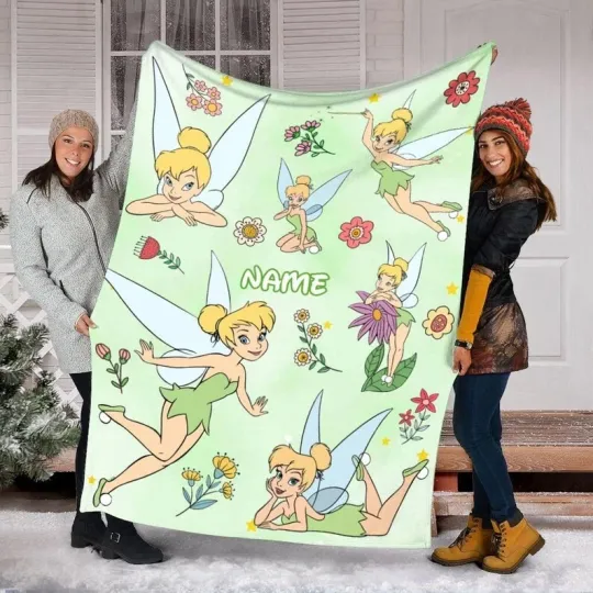 Discover Personalized Disney Tinker Bell Fairy Disneyland Funny Gifts Fleece Blanket